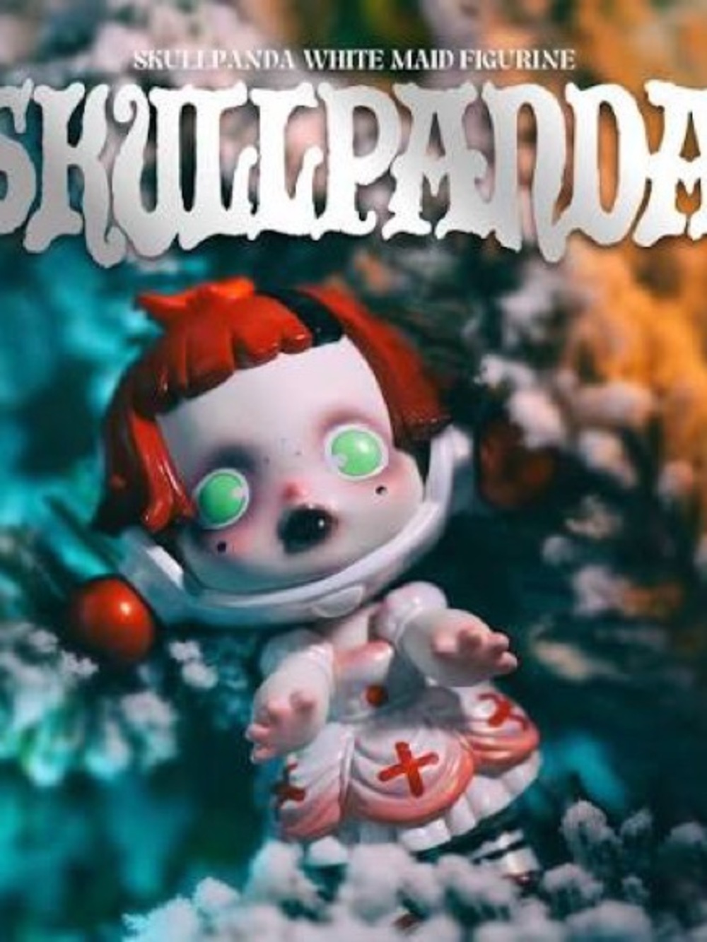 Popmart Skullpanda White Maid Figurine — Decorative Art Doll